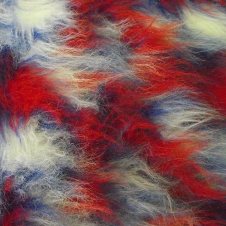 Red White and Blue Fur, Long Fluffy